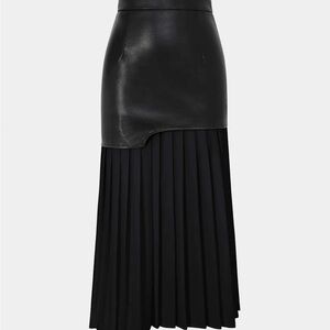 Micas faux leather Black Pleated Women's Skirt